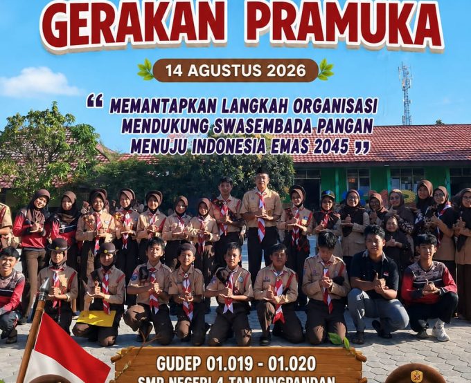 Peringatan HUT ke-65 Gerakan Pramuka: SMP Negeri 4 Tanjungpandan Siapkan Generasi Berkarakter Menuju Indonesia Emas 2045