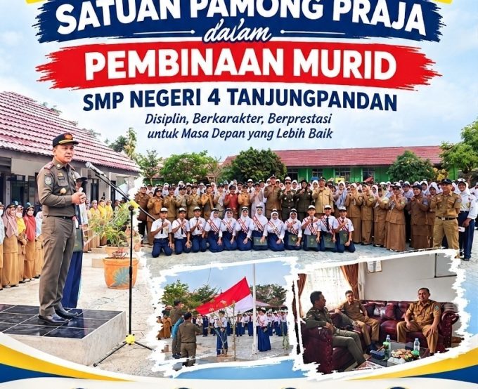 KERJA SAMA SATUAN PAMONG PRAJA DALAM PEMBINAAN  MURID SMP NEGERI 4 TANJUNGPANDAN